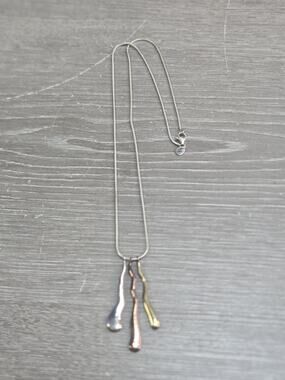 SILPADA Sterling Silver-Yellow & Rose Gold Filled 3 TENDRIL 20” Necklace~#N2912